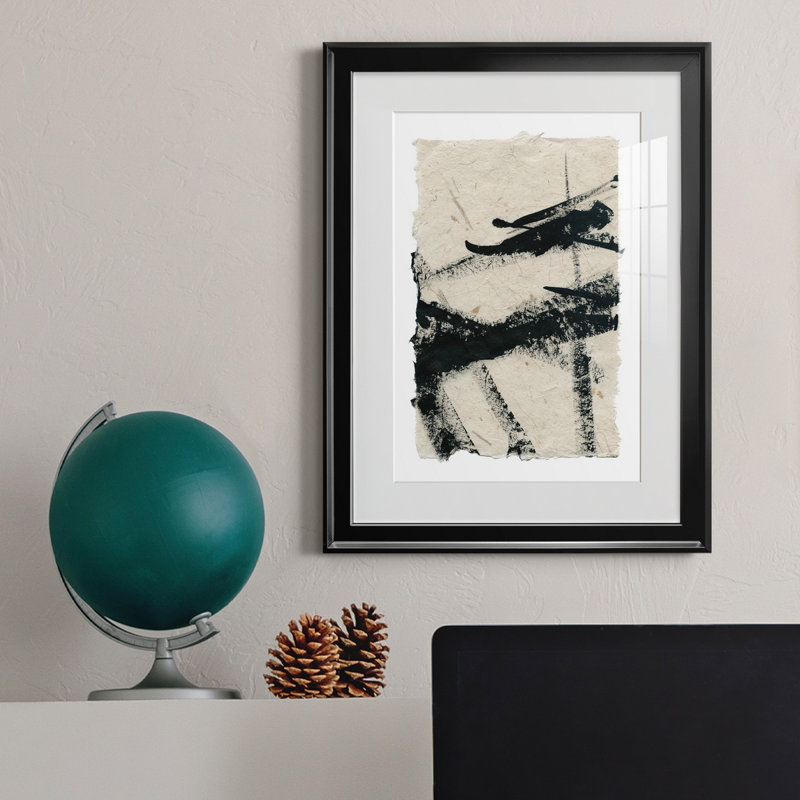 «Lines Crossed II», peinture sur toile encadrée, Noir, H 22,5 po x l 30,5 po x P 1,5 po