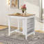 Ensemble de salle à manger 3 pièces de style transitionnel avec 3 tablettes de rangement ouvertes pour petits espaces, coin repas-688085828-688189130