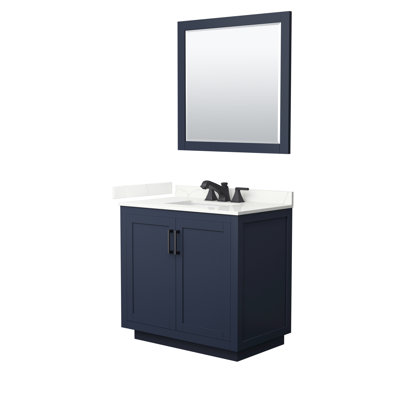 Miranda 36" Freestanding Single Bathroom Vanity with Quartz Top with 34" Mirror