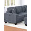 Canapé d'angle contemporain gris foncé 5 pièces, comprenant une méridienne, une chaise longue, un coin, un fauteuil sans accoudoirs et une table basse. Design moderne pour salon, salle de bain principale.