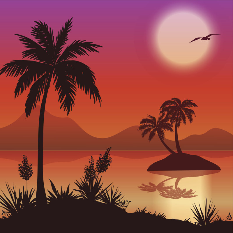Tropical Island by Ok-sana - Wrapped Canvas Print, 122cm H x 122cm W x 3.8cm D