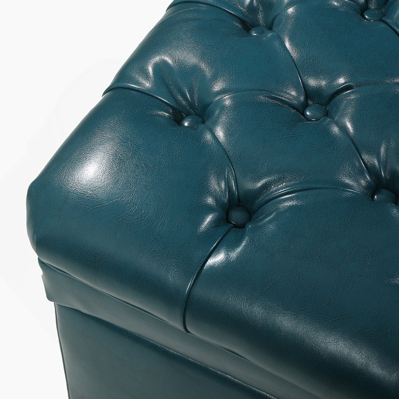 Ayia Upholstered Storage Bench, Teal