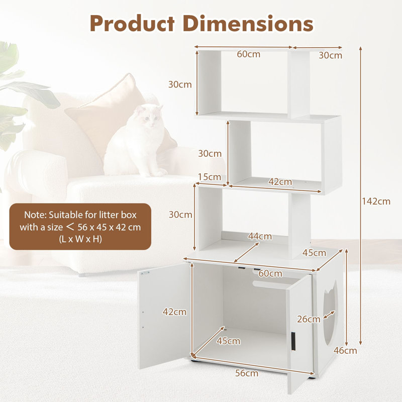 Litter Box Enclosure, White