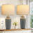 Farmhouse Table Lamps Set Of 2 With 3-Color Temperature LED Bulbs Included, Rustic Resin Nightstand Lamps For Bedroom Living Room End Table, Vintage Style With Dark-Grey Body