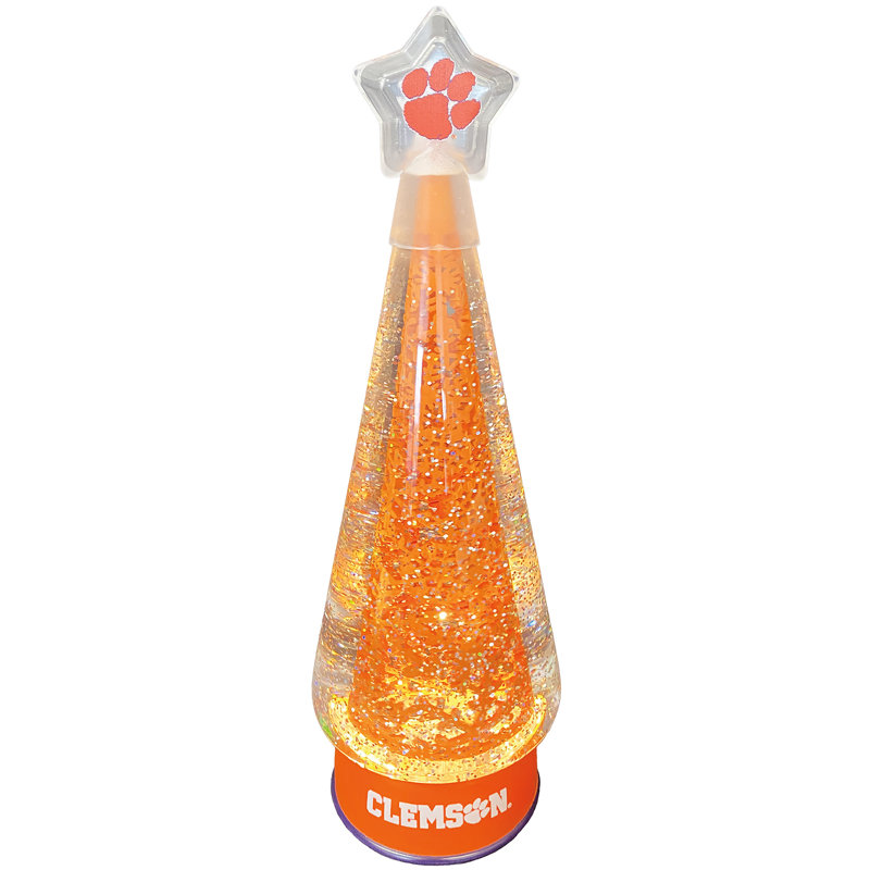 NCAA 12 inch Illuminated Glitter Globe Tree, Clemson Tigers