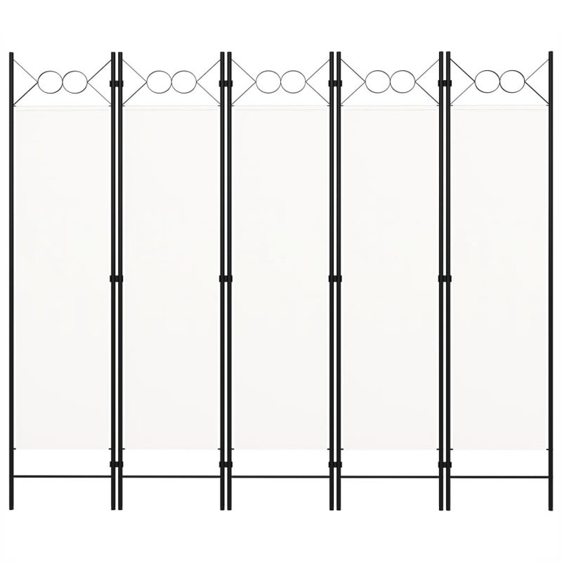 Paravent pliant autoportant pour séparer une pièce, Crème, crème, 5, H 70,9 po x l 78,7 po x P 1,6 po