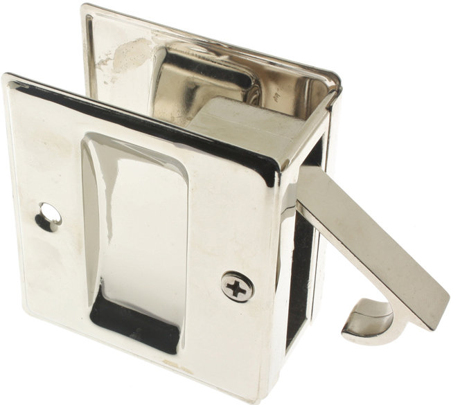 Solid Brass Pocket Passage Pull, Bright Nickel