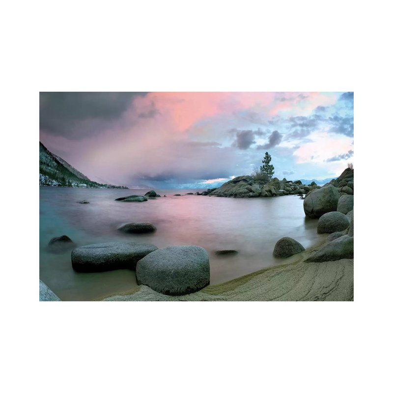Hidden Beach At Sunset, Lake Tahoe, Nevada by Tim Fitzharris - Wrapped Canvas Print, 20.32 cm H x 30.48 cm W