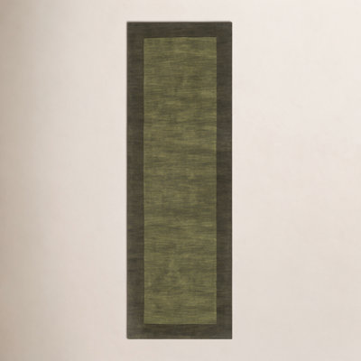 Dolma Hunter Green Hand-Loomed Wool Rug