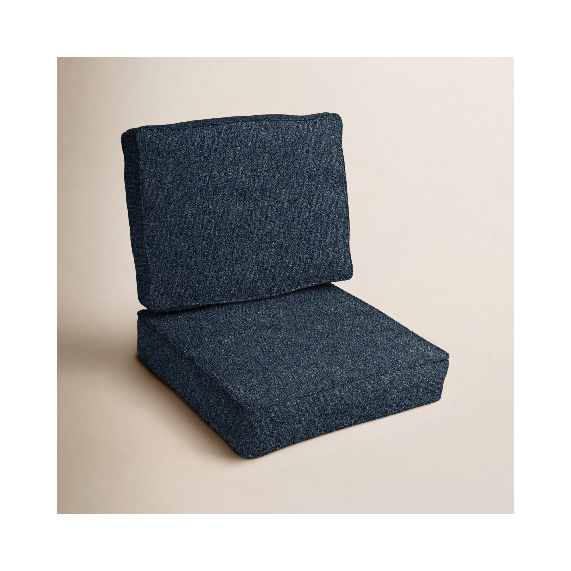 Sunbrella Boucle Indoor/Outdoor 4'' Lounge Chair Cushion Set, 4", Improve Indigo Sunbrella®