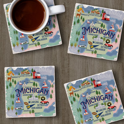 Ensemble de sous-verres 4 pièces Thirstystone Michigan