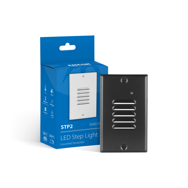Integrated LED Step Light, Black