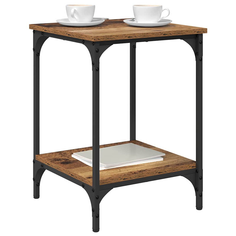 Coffee Table with Storage, Old Wood, 55cm. H x 40cm. L x 40cm. W