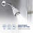 Shower Head Adjustable Spray Settings Chrome Plated Fixed Showerhead, 2.5" Face