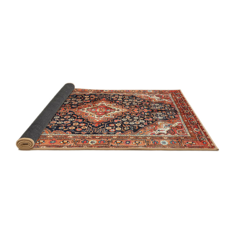 Tapis brun à motif oriental, Rond 6 pi