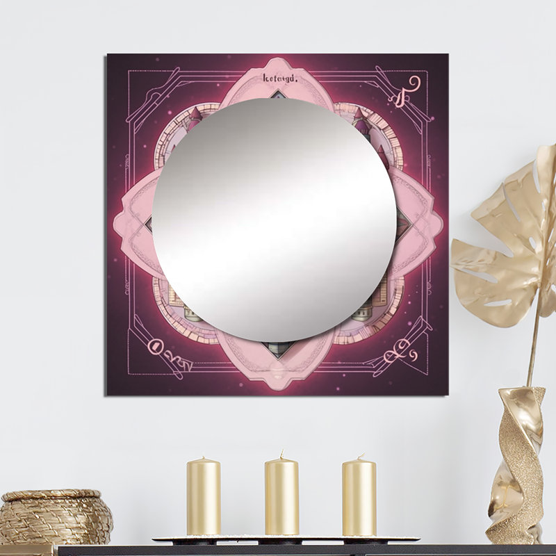 Héritage mystérieux dans les tons rétro II - grand miroir carré géométrique moderne pour décoration murale, 36 po x 36 po