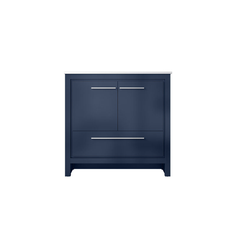 Navy Blue Bath Vanity 36 In. W X 20 In. D, With Cultured Marble Top, Navy Blue