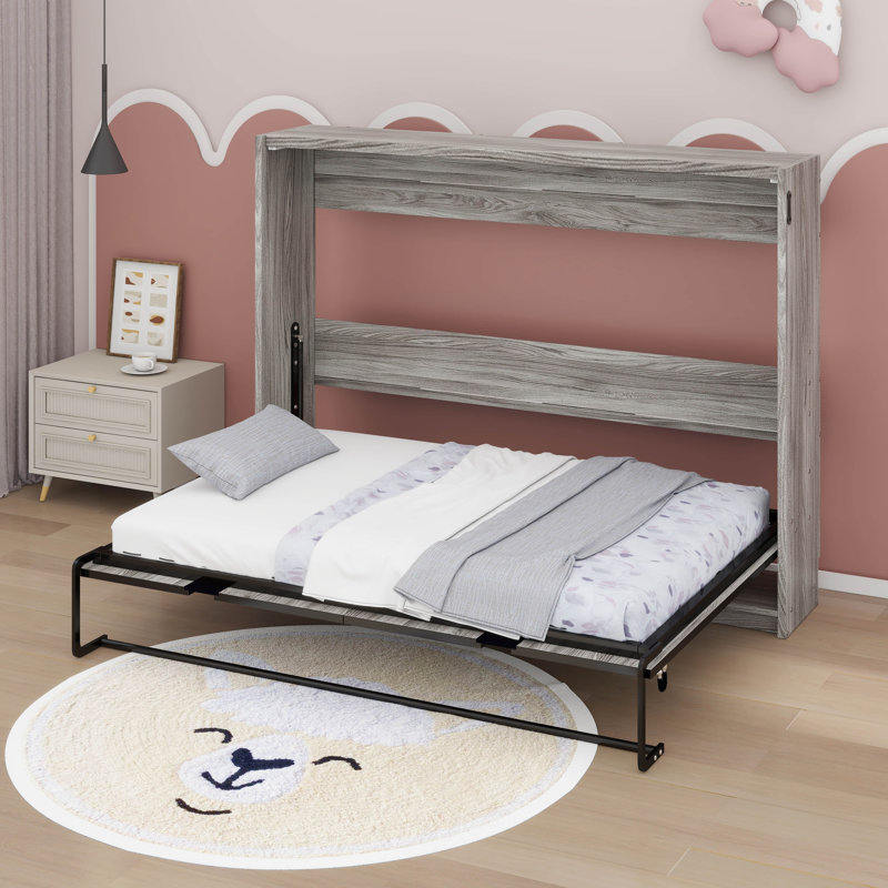 Lit escamotable en bois pleine grandeur