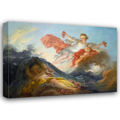 "The Goddess Aurora Triumphing over Night" by  Jean-Honoré Fragonard - Gallery Wrap Canvas Wall Art