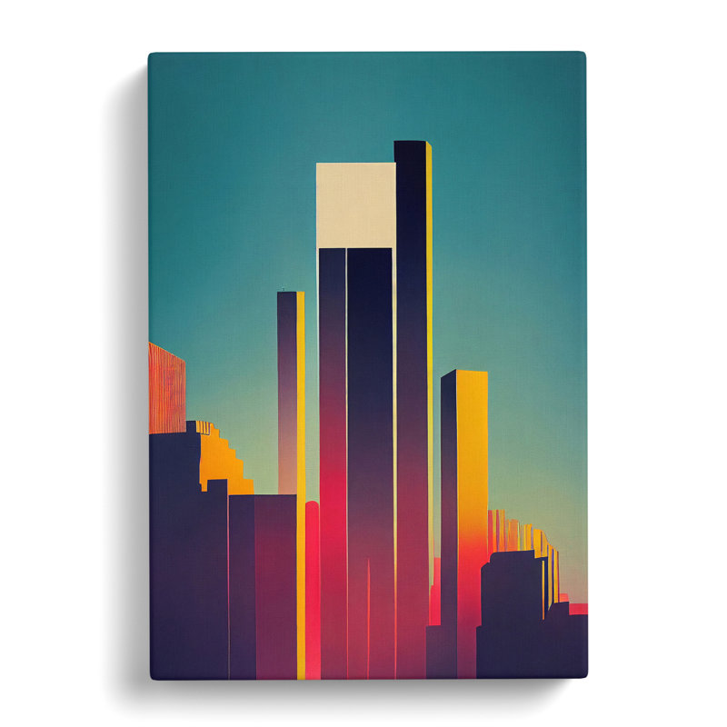 Mysterious City Skyline Abstract - Wrapped Canvas Print, 50cm H x 35cm W x 3cm D