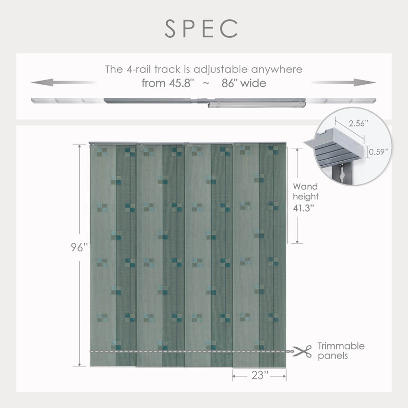 Sharmaine Semi Sheer Vertical Blind, Green