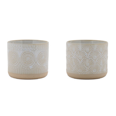 Porcelain Geometric Patterned Planter