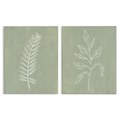 "Forest Fern Sprigs", ensemble d'art sur toile 2 pièces par Patricia Pinto