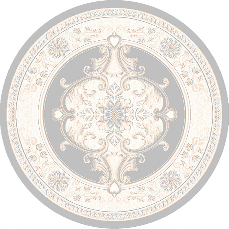 Tapis oriental gris Ramsel, Rond 7 pi 9 po
