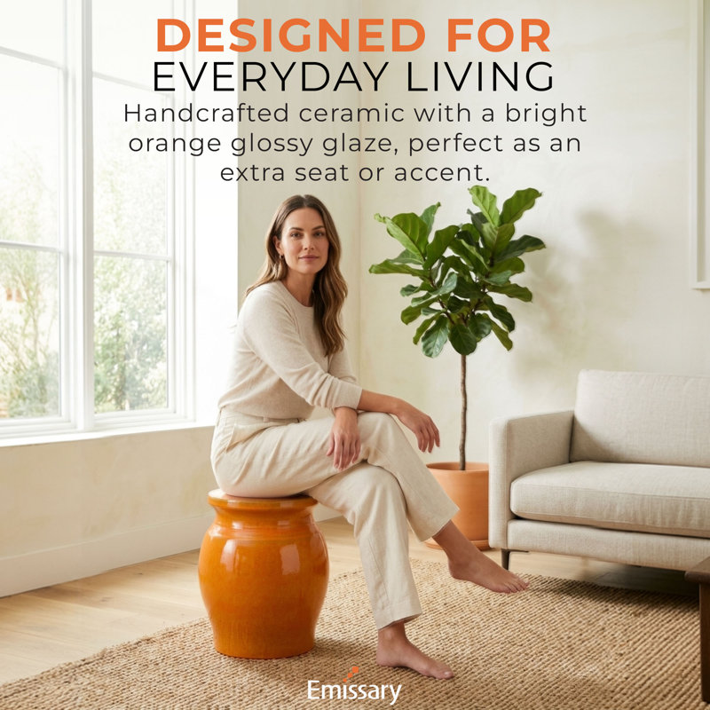 Koji Garden Stool, Bright Orange