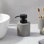 Distributeur de savon à main en béton et béton avec pompe noire, conception rechargeable 10 oz