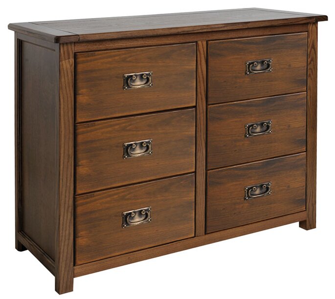 Union Rustic Somerville 3+3 Drawer wide chest of drawers & Reviews ...