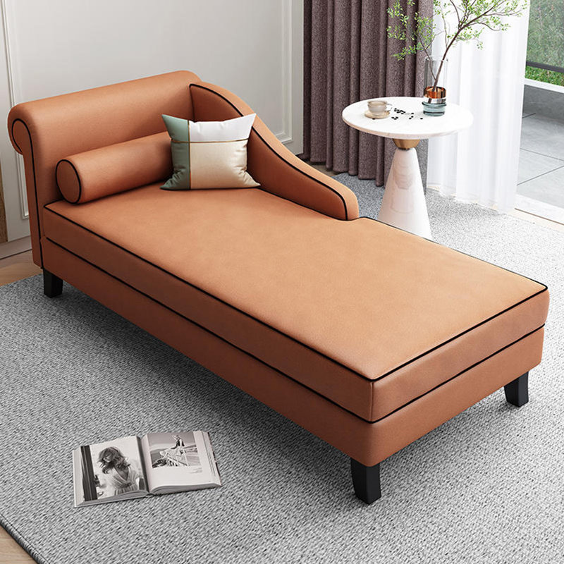 Chaise longue rembourrée Gibeon, Accoudoir à gauche (vu de face), Orange