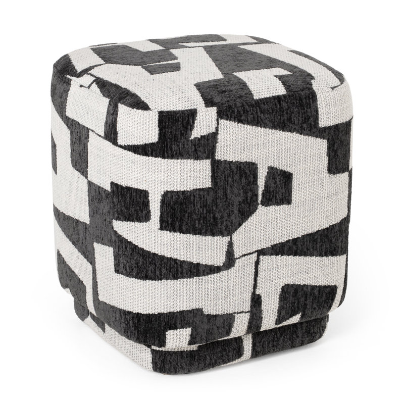 Loftis - Repose-pieds moderne en tissu noir et blanc