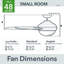 Ventilateur de plafond standard 48 pouces à 3 pales avec télécommande et ensemble d'éclairage inclus Midtown-71203005