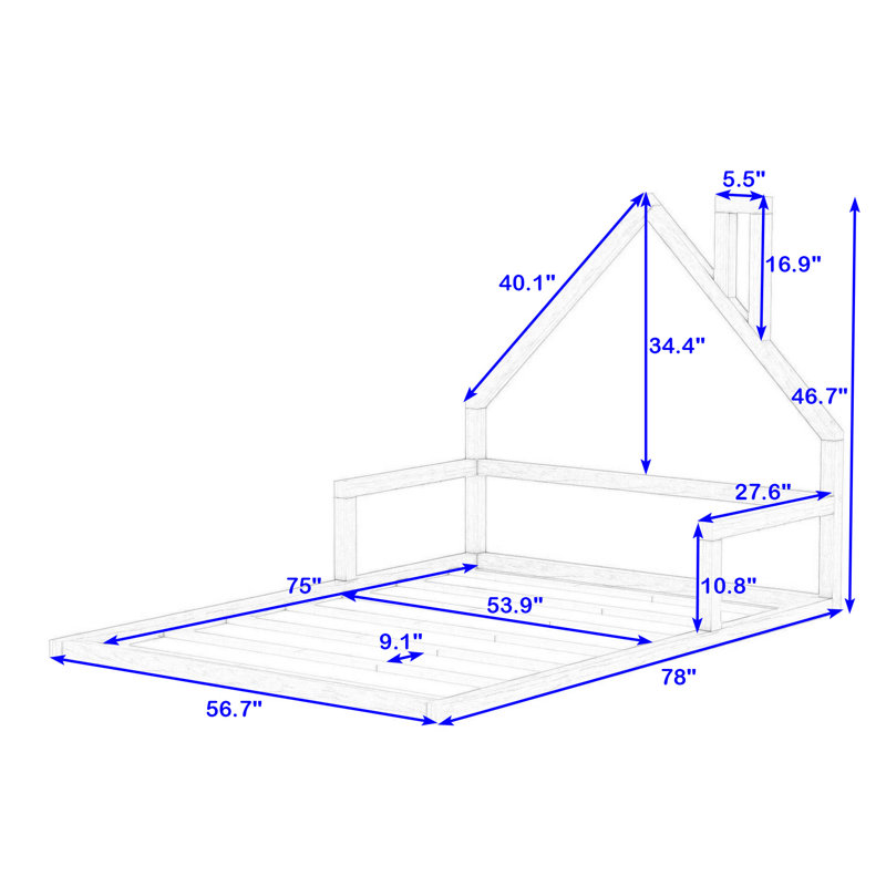 Bed by Latitude Run®, Natural, Full