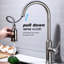 Robinet de cuisine rétractable en nickel brossé, contrôle de la qualité en acier inoxydable, buse rotative à 360 ° pour un débit d'eau confortable, traitement de surface contre la corrosion et la rouille, température à une poignée