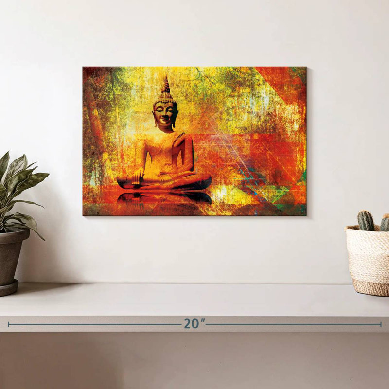 Statue de Bouddha assis Leisha, H 8 po x l 12 po