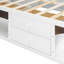 Structure de très grand lit avec tiroirs de rangement, lit plateforme sans tête de lit, design adapté aux animaux de compagnie, aucun sommier tapissier requis, style minimaliste moderne - blanc-1396307111