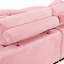 Canapé modulaire à 3 places en velours côtelé rose avec coussins décoratifs et dossier réglable, installation rapide