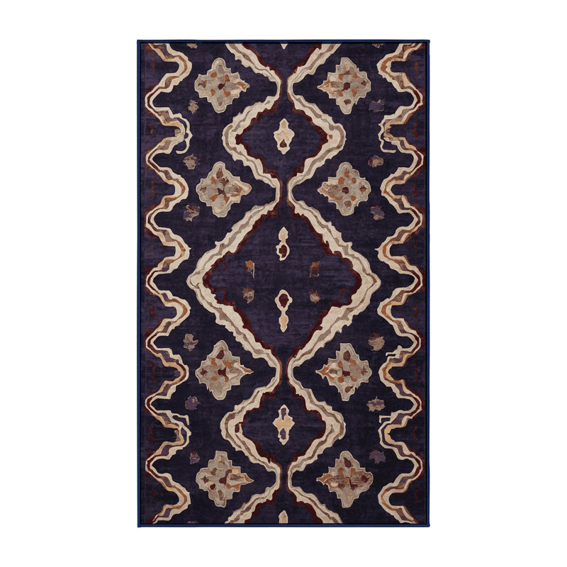 Tapis mauve soyeux et moelleux, Rectangle 8 pi x 10 pi