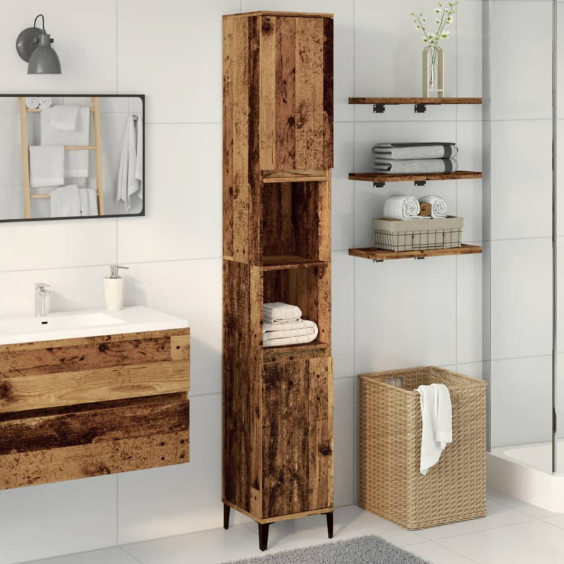 Wapello Bathroom Storage, Old Wood