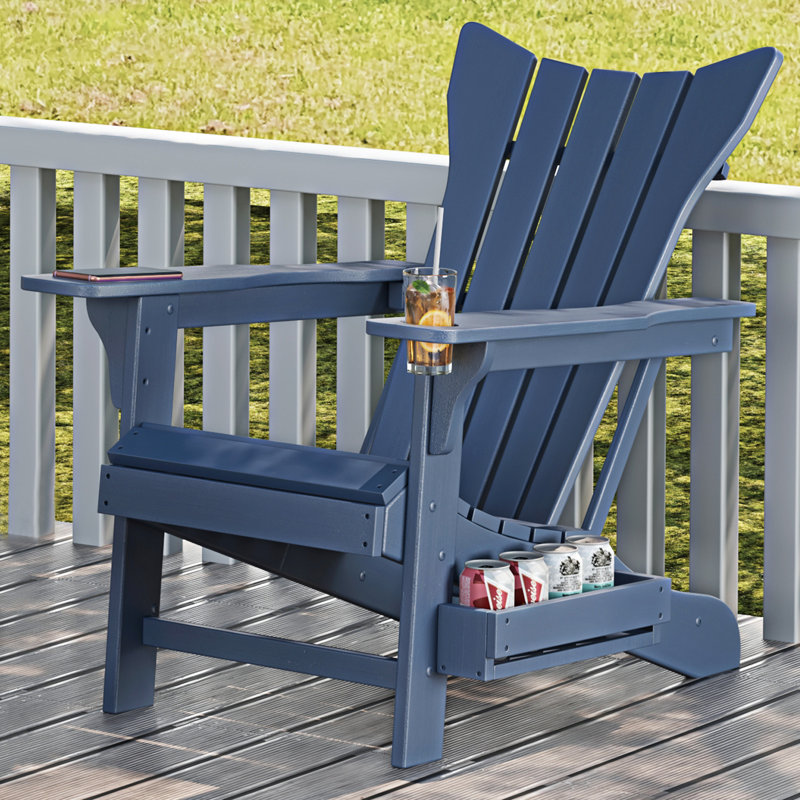 Chaise Adirondack pour l'extérieur en PEHD Licola, Bleu