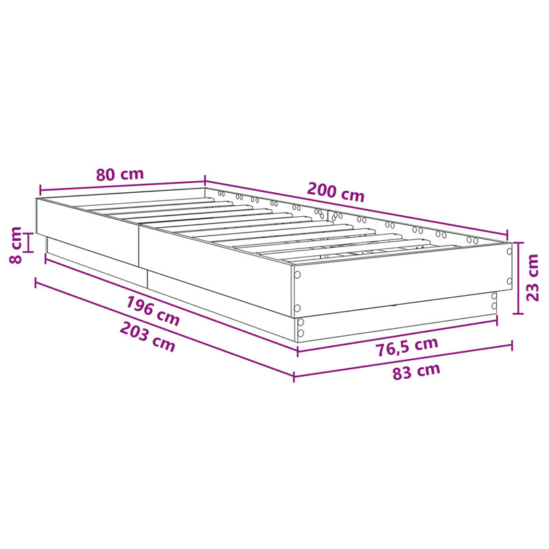 Bed Frame, Black Oak