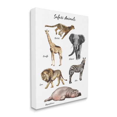 Safari, graphique animalier, aquarelle ludique