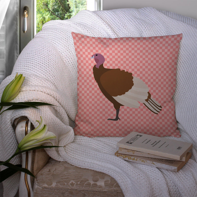 Coussin extérieur en poule de turquie turquie, 14 po x 14 po, Rose
