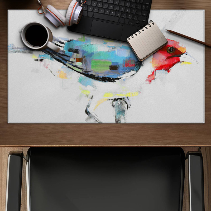 Colorful woodpecker - 14.00"x24.25" Desk mat