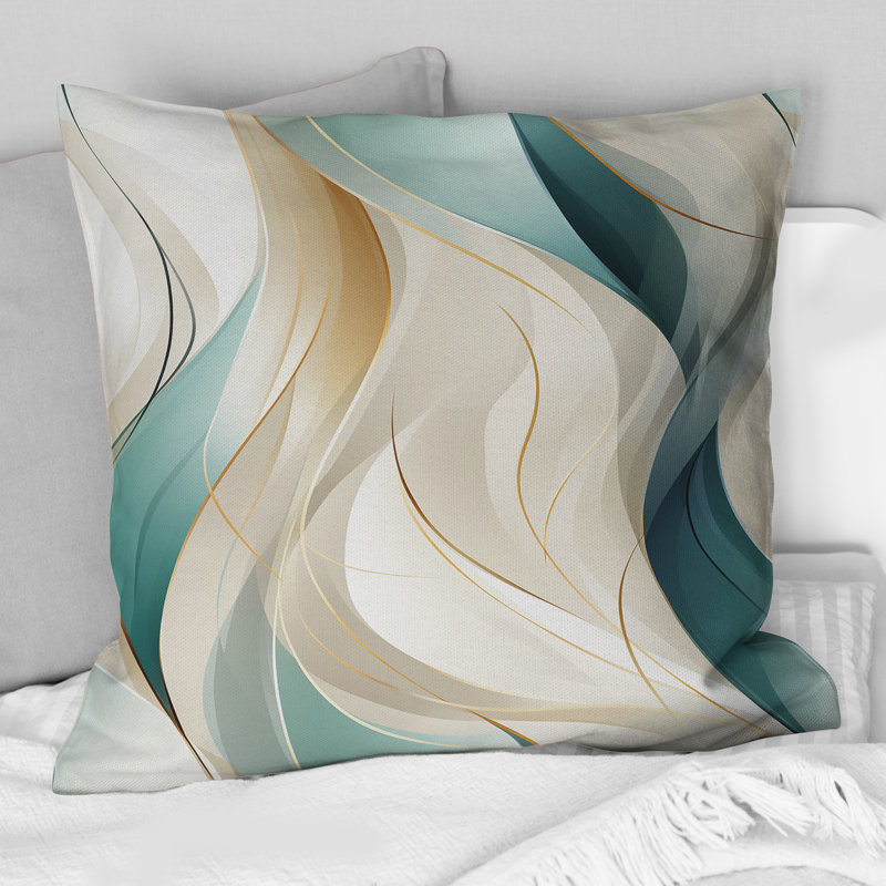 Coussin Subdued Blue Elegance I - Printed Modern, H 18 po x l 18 po