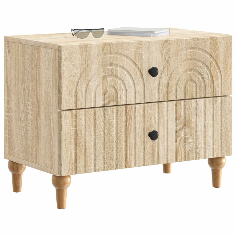62cm W Manufactured Wood Bedside Table, Sonoma Oak