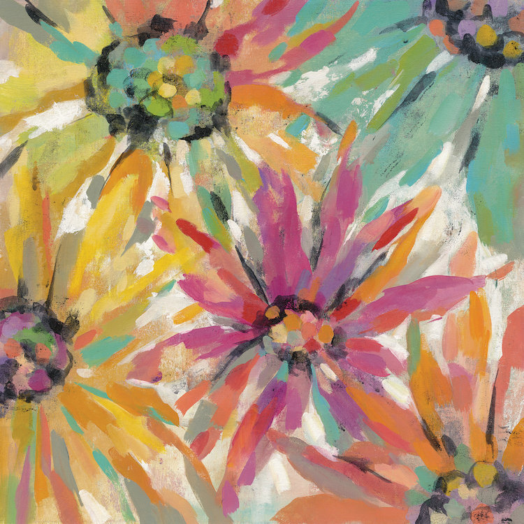 « abstract pétales ii », reproduction d’art sur toile tendue, H 26 po x l 26 po x P 1,5 po