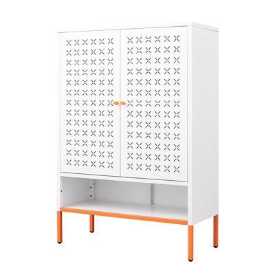 Porte-chaussures blanc avec grille en métal blanc, porte-chaussures de 15 cm de haut, tablettes réglables, organisateur de style autoportant moderne pour espaces principaux, base surélevée, trois compartiments, poudre